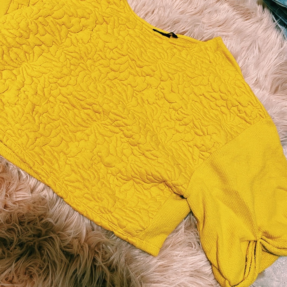 Yellow crop top sweater